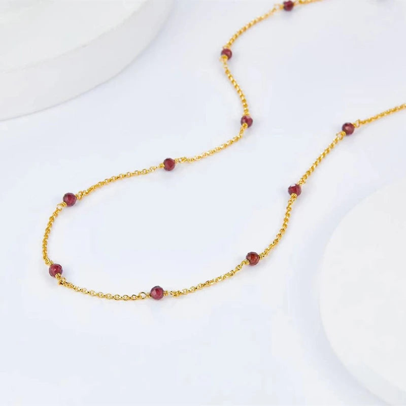 Crimson Whisper | 18K Gold-Plated | Garnet Glow