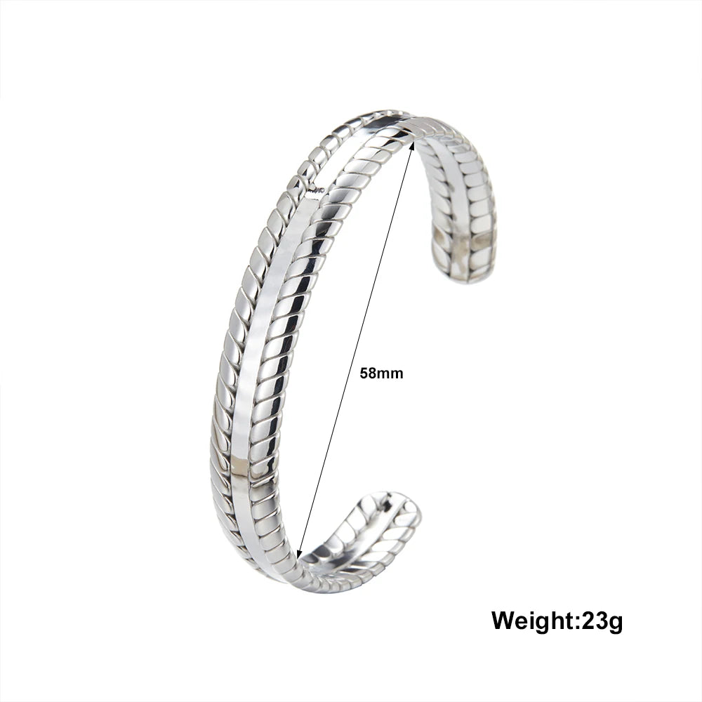 Serpentina | 316L Steel | Textured Cuff