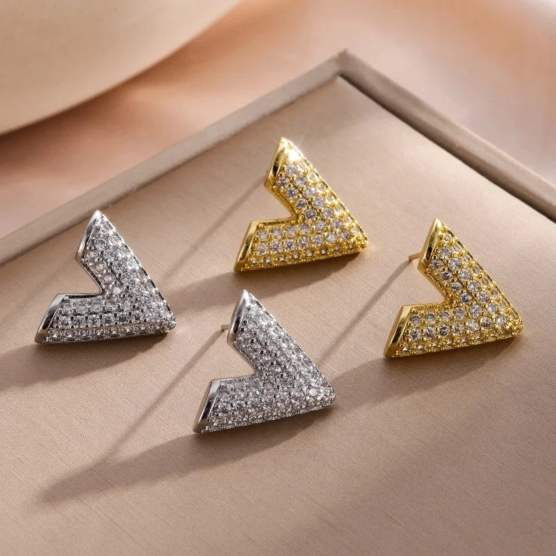 Veyra | Pavé V Spark Earrings