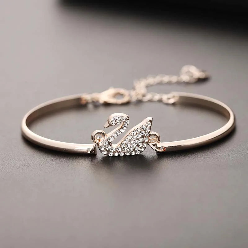 Cygnia Glow | Swan Motif | Gold & Rose Elegance