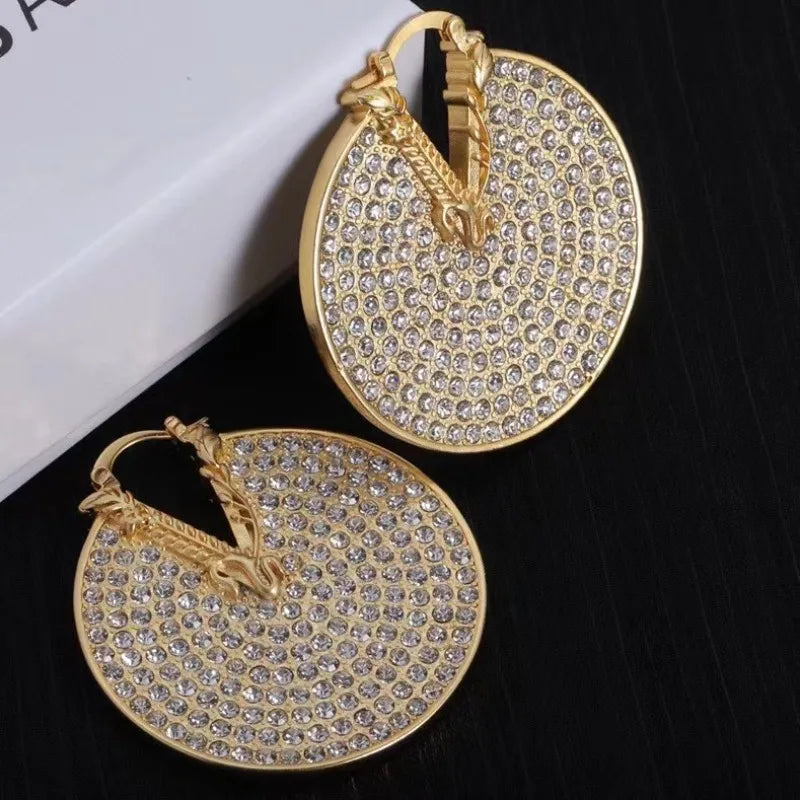 RIVERA Earrings | Antique Gold Jewelry | Round Zircon Design