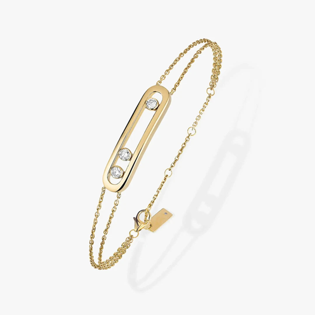 Move Trio Bracelet | 18K Gold & Pavé Zircon
