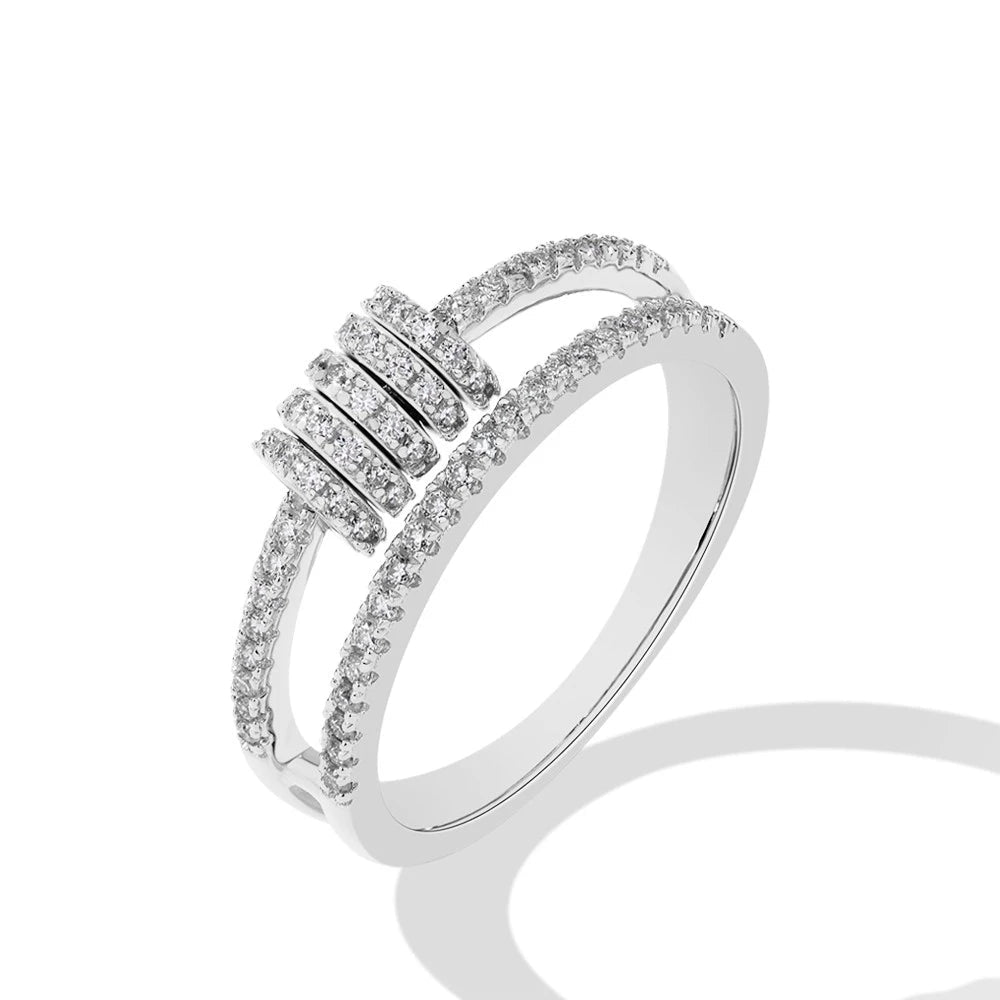 Élantra | Double Band Moissanite Grace