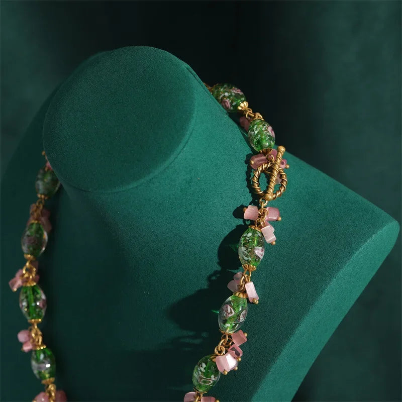 Rosabelle Jewelry Set | 24K Gold | Crystals & Pink Stones