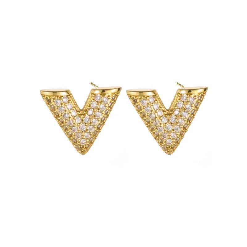 Veyra | Pavé V Spark Earrings