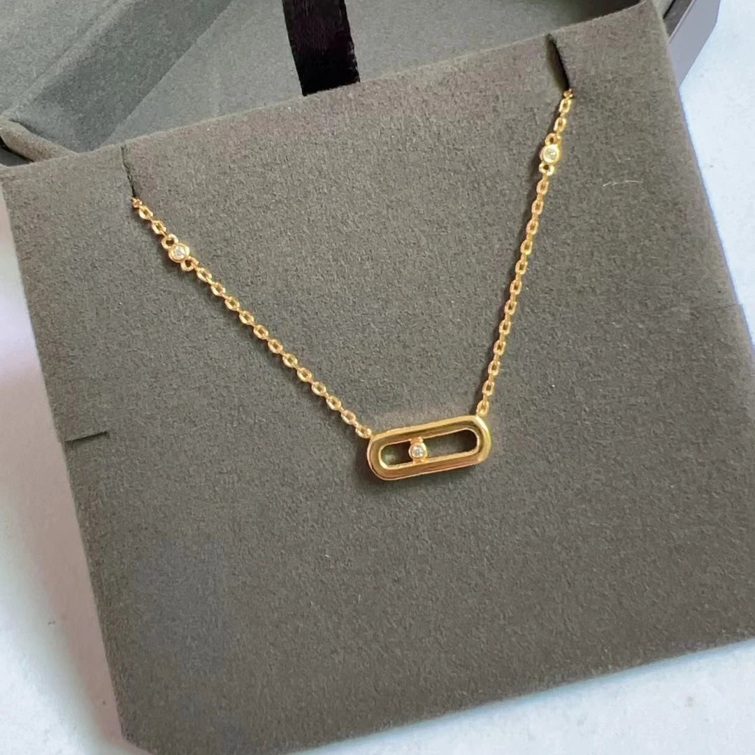 Oval Spark | 18K Gold-Plated | Zircon Necklace
