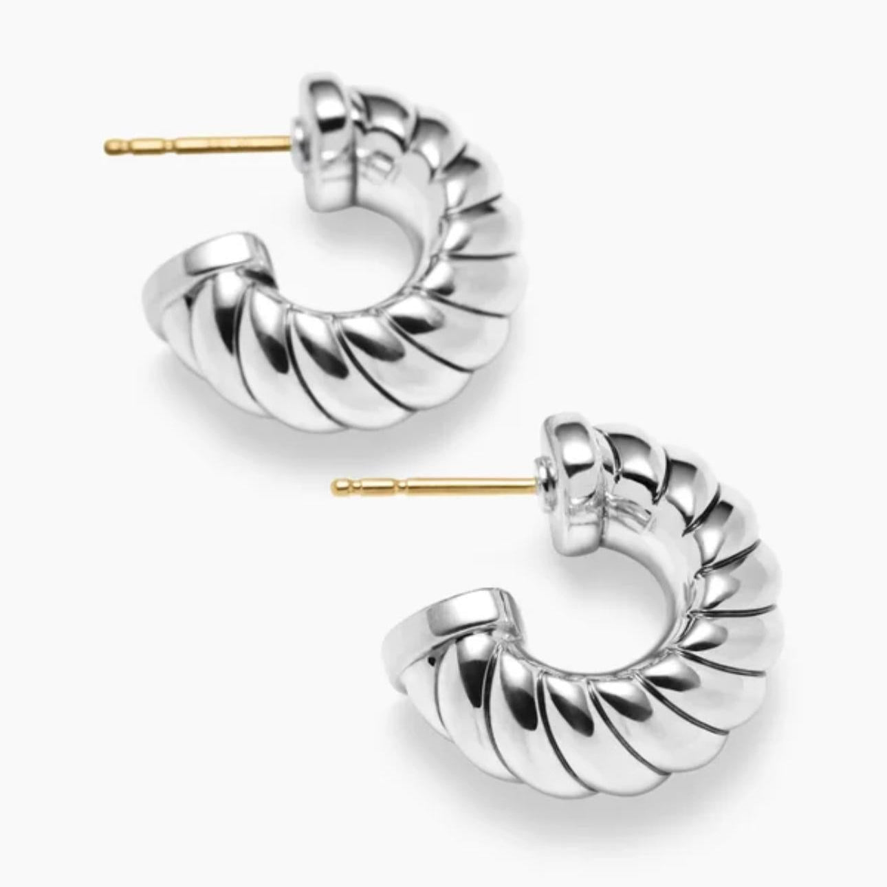 SCULPTED CABLE SHRIMP EARRINGS
Sterling Silver, 20.5mm on a white background