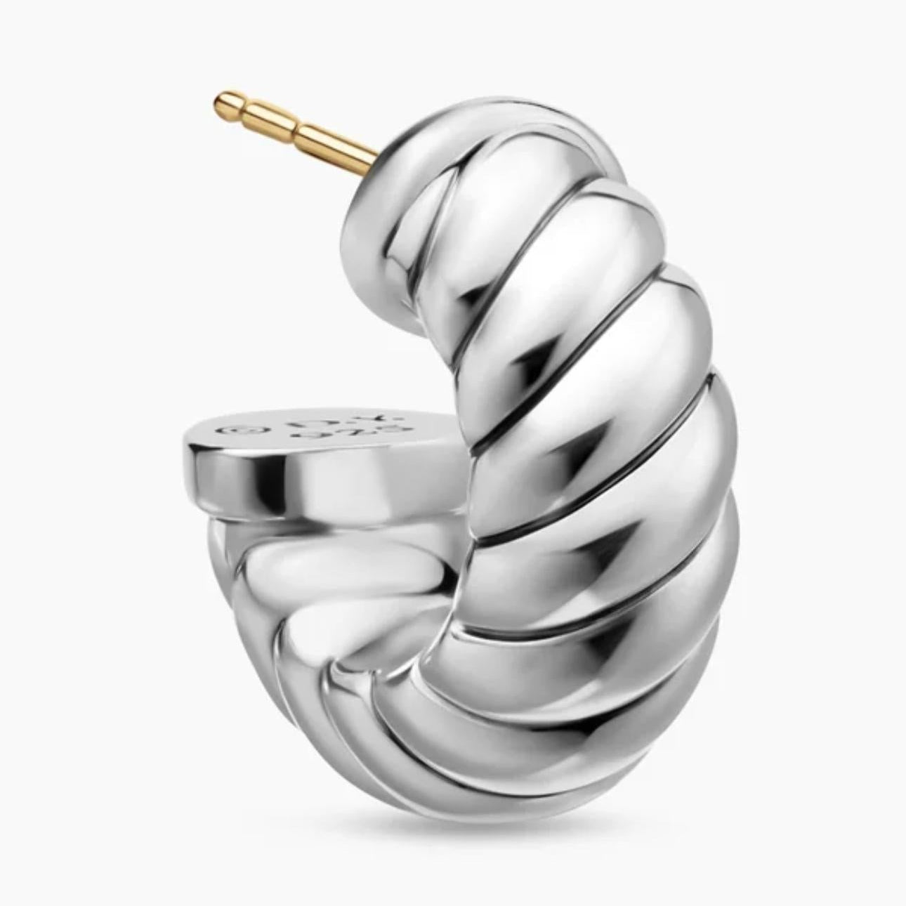 SCULPTED CABLE SHRIMP EARRINGS
Sterling Silver, 20.5mm on a white background