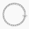 Sterling Silver chain necklace with Diamonds, 11mm  on a white background