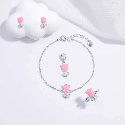 Rosalie Set | 925 Silver & Hand-painted Enamel