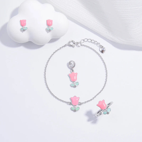 Rosalie Set | 925 Silver & Hand-painted Enamel