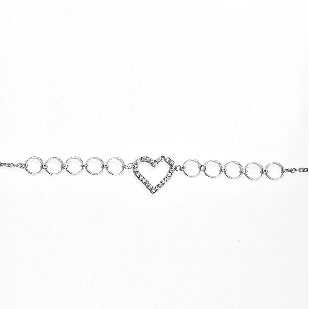 Amoria | Crystal Heart in Silver Loops