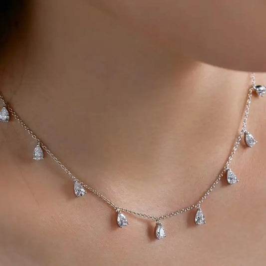 Teardrop Glow — Silver Radiance