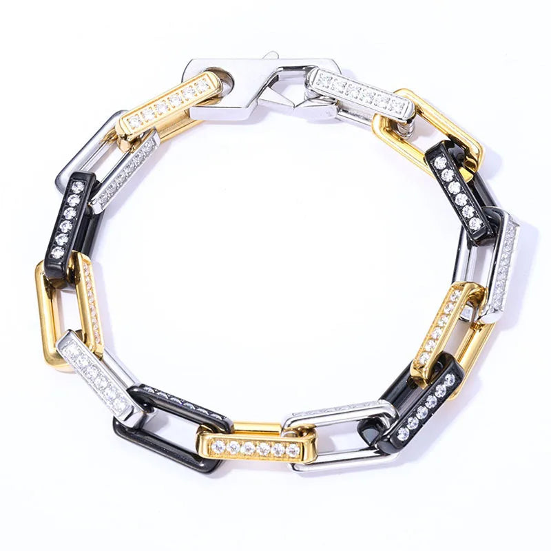 Bambozine Link | Titanium Steel | Zircon Inlay
