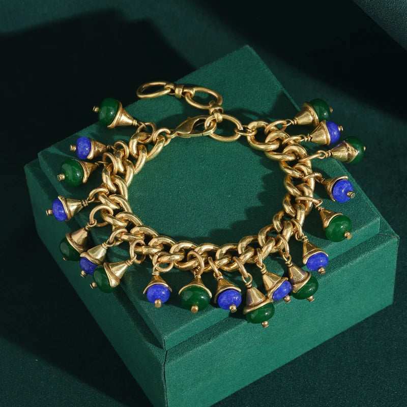 VERDIVA Charm Bracelet | 24K Gold Botanical Elegance