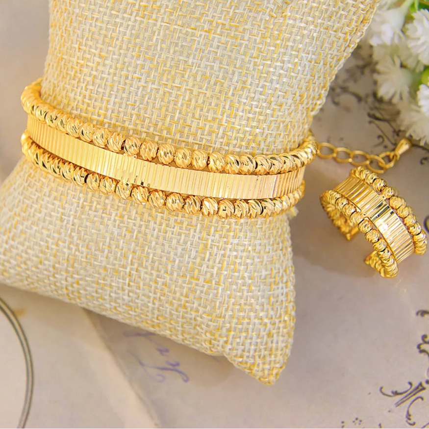 Arabesque Glow | 21K Gold-Plated | Cuff Set