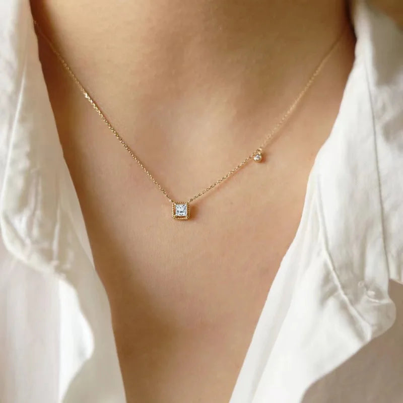 المربع الزمردي | مطلي ذهب 14K | بريق زركون