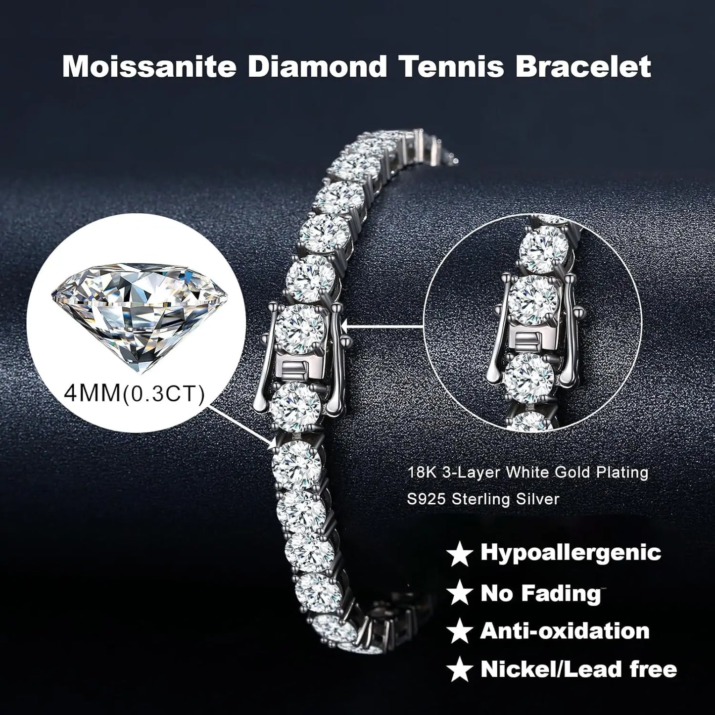 Radiance 4MM Moissanite Bracelet