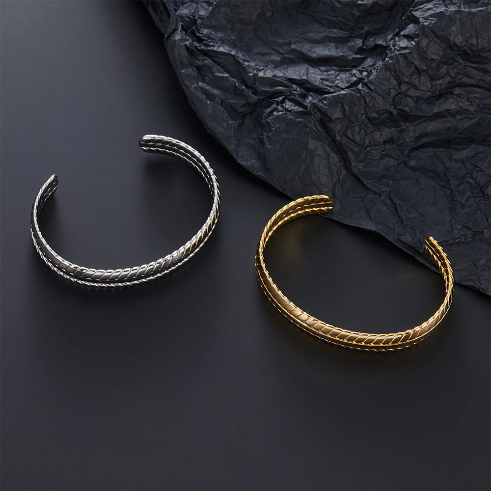 Serpentina | 316L Steel | Textured Cuff