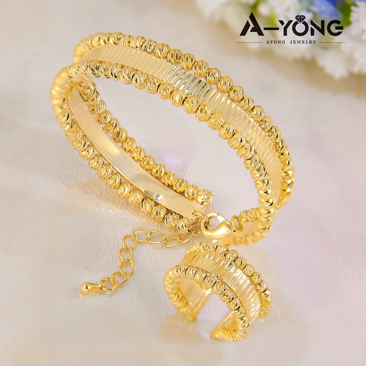 Arabesque Glow | 21K Gold-Plated | Cuff Set