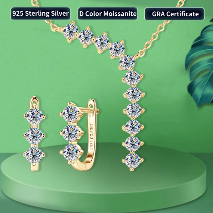 Celestia Takı Seti | 925 Ayar Gümüş | 1.7ct D Renk Moissanit
