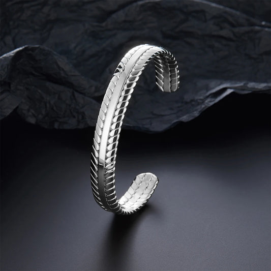 Serpentina | 316L Steel | Textured Cuff
