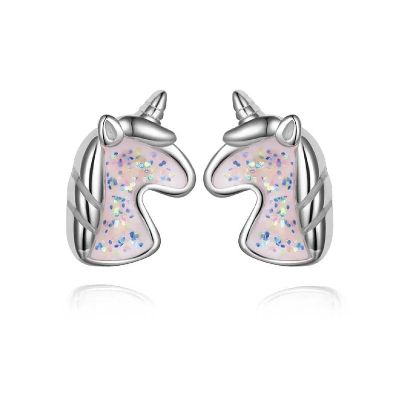 Lunaria Earrings | Sterling Silver Unicorn Studs