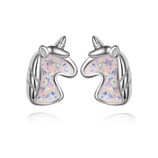 Lunaria Earrings | Italian Silver & Unicorn Charm