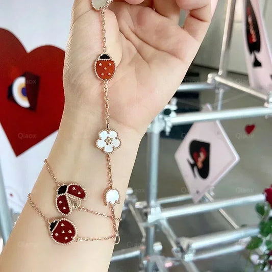 Rosalia Kids Bracelet | Rose Gold Ladybug Bloom