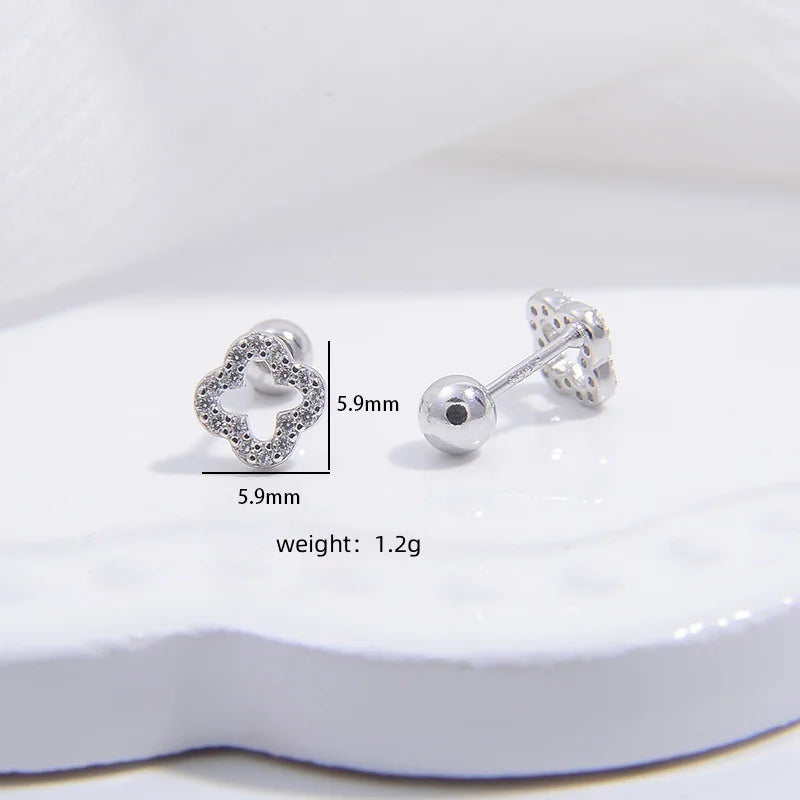 Cloveria Stud Earrings | Sterling Silver Four-Leaf Clover