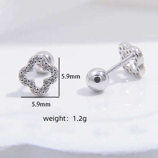Cloveria Earrings | 925 Silver & Pavé Clover Design