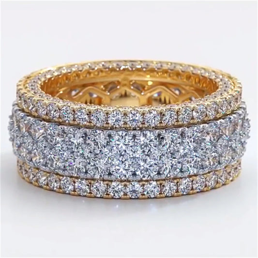 Auristella — Triple Gold Pavé Harmony