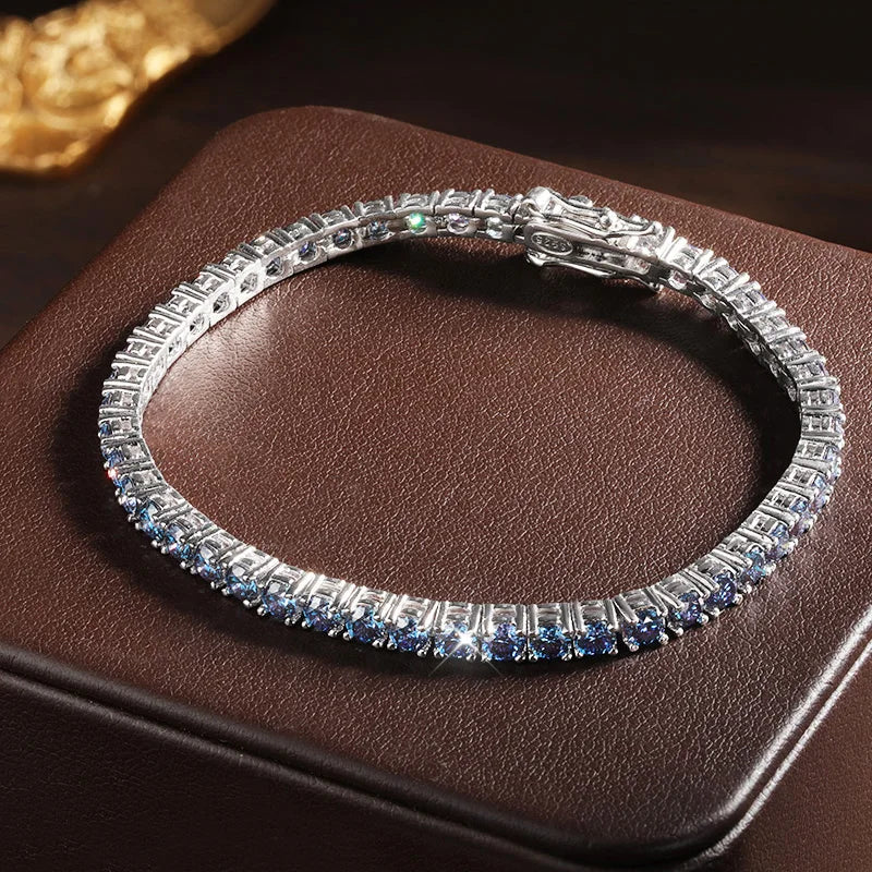 Azure Lumora | 925 Gümüş | Beyaz & Mavi Moissanite
