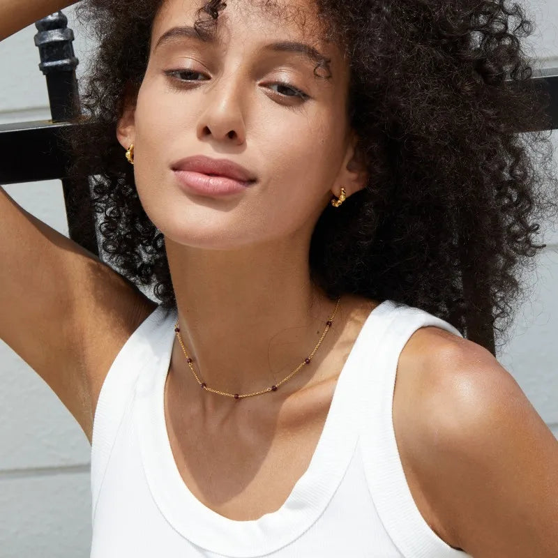 Crimson Whisper | 18K Gold-Plated | Garnet Glow