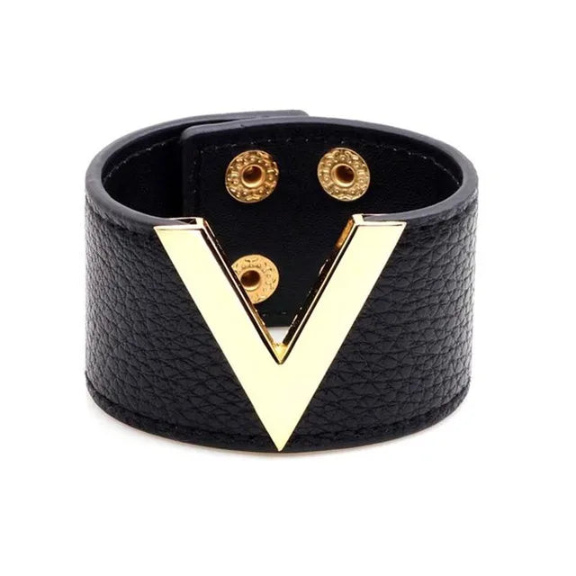 SAVERRA Wrap Bracelet | Leather Jewelry | Leopard V Design