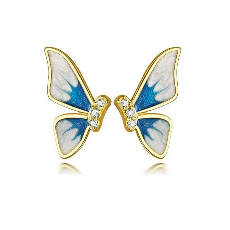 Silver Butterfly Earrings | Stud Design
