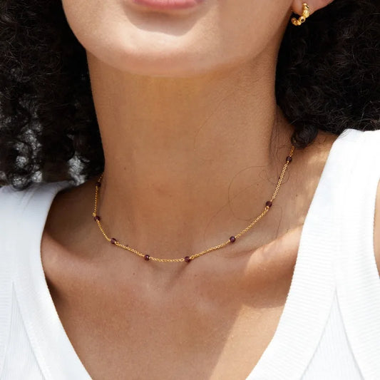 Crimson Whisper | 18K Gold-Plated | Garnet Glow