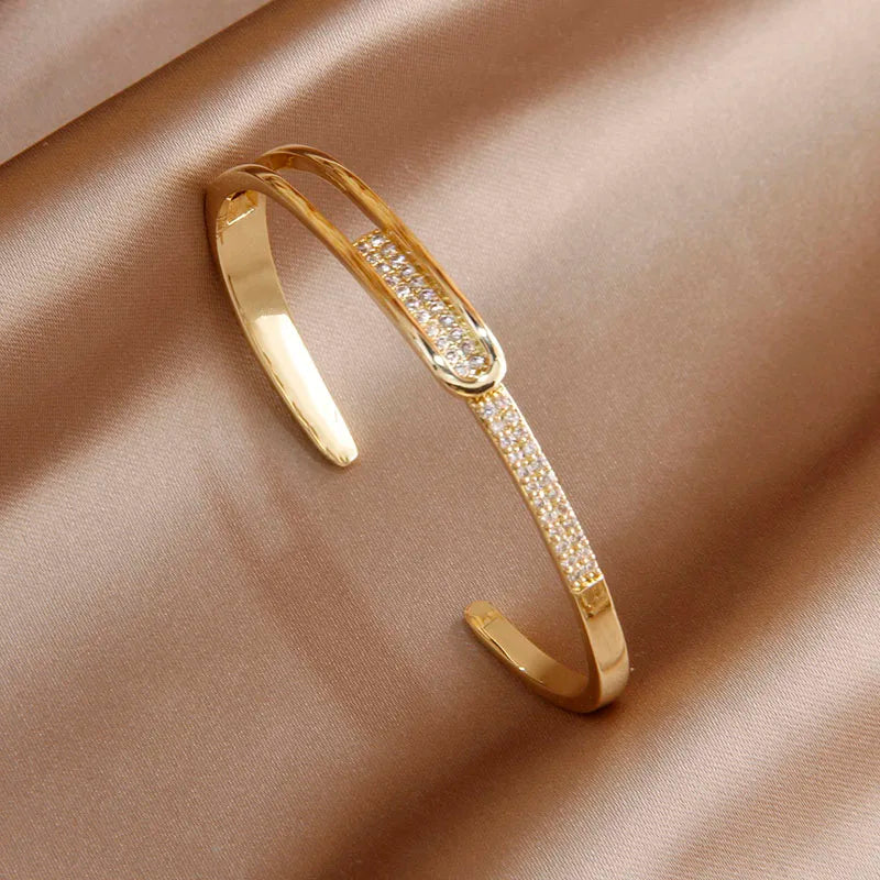 VELARA Bangle | Gold Jewelry | Letter V Cuff Design