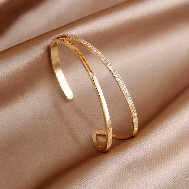 VELARA Bangle | Gold Jewelry | Letter V Cuff Design
