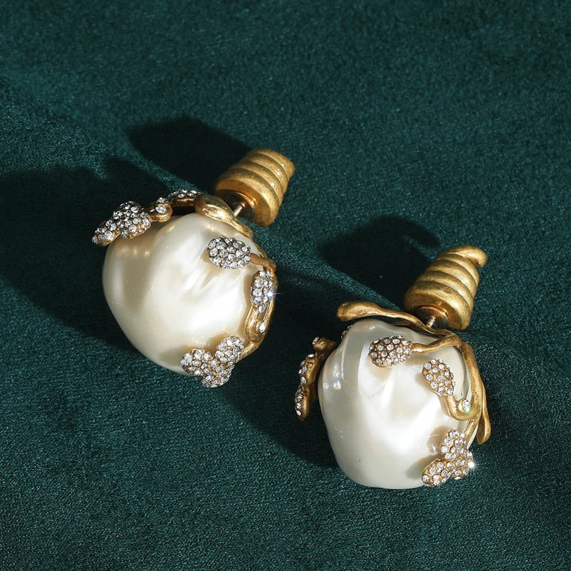 Maribelle Earrings | 24K Gold Jewelry | Baroque Freshwater Pearls