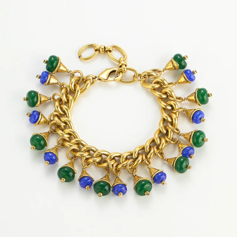 VERDIVA Charm Bracelet | 24K Gold Botanical Elegance