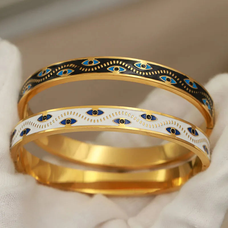 سوار ELYSMA Cuff | مجوهرات ذهبية | تصميم عين وزخارف زهرية