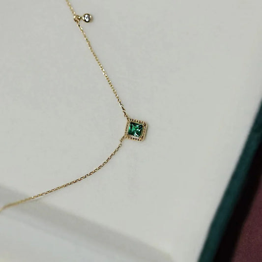 Emerald Square | 14K Gold-Plated | Zircon Glow