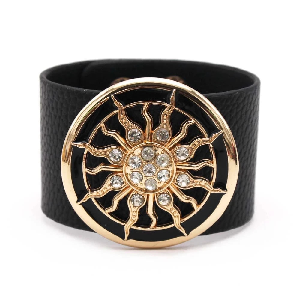 SAVERRA Wrap Bracelet | Leather Jewelry | Leopard V Design