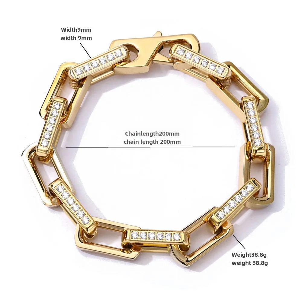 Bambozine Link | Titanium Steel | Zircon Inlay