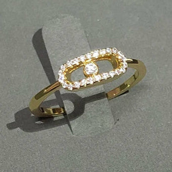 Move Uno Ring | 18K Gold & Pavé Zircon