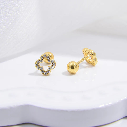 Cloveria Stud Earrings | Sterling Silver Four-Leaf Clover