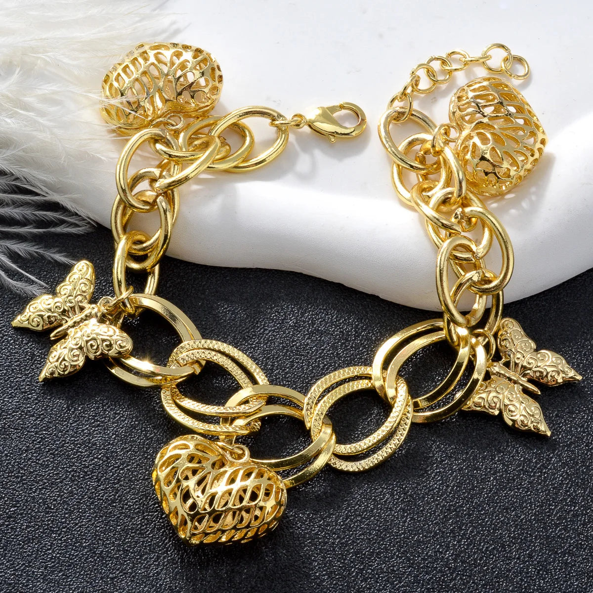 Leone Luce | 18K Gold-Plated | Butterfly & Heart Motifs