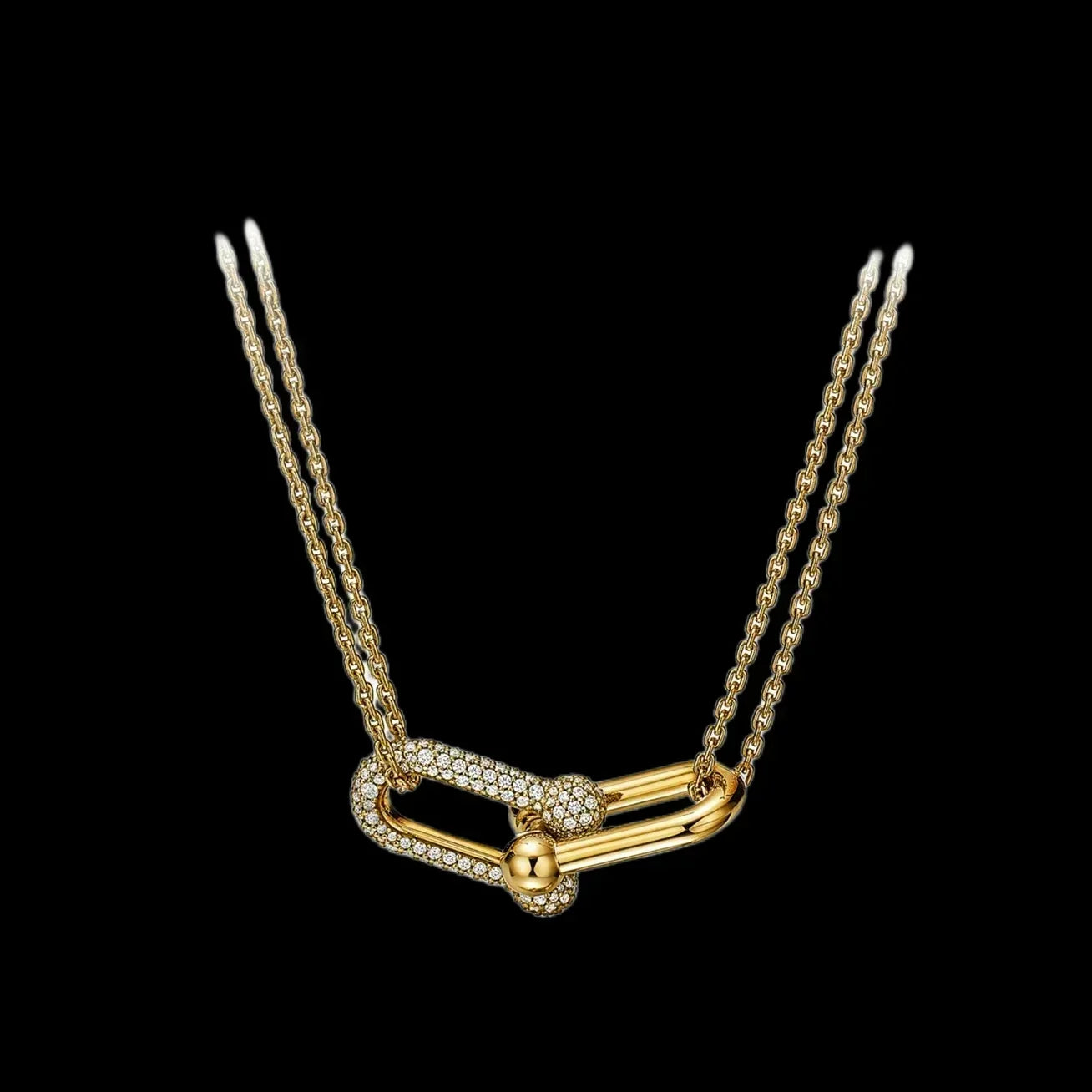 Équina | 925 Silver | Gold-Plated Horseshoe with Zircon