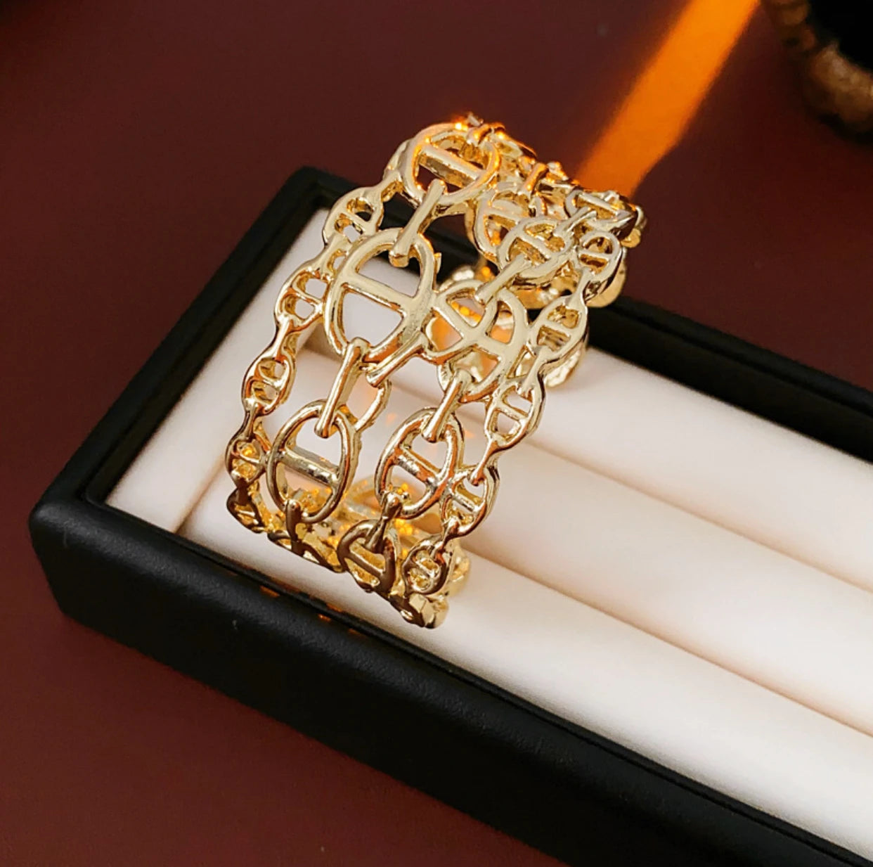 Aurévia | 925 Silver | Wide Link Chain Cuff
